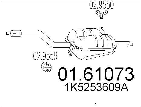 MTS 01.61073 - Глушник вихлопних газів кінцевий autocars.com.ua