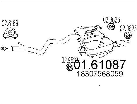 MTS 01.61087 - Глушник вихлопних газів кінцевий autocars.com.ua