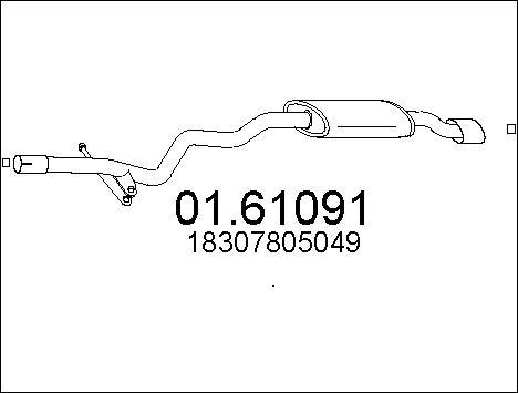 MTS 01.61091 - Глушник вихлопних газів кінцевий autocars.com.ua