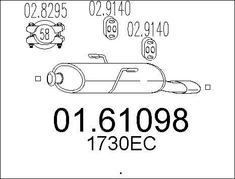 MTS 01.61098 - Глушник вихлопних газів кінцевий autocars.com.ua
