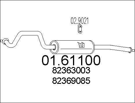 MTS 01.61100 - Глушник вихлопних газів кінцевий autocars.com.ua