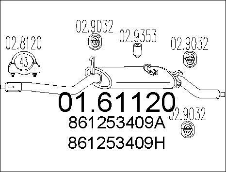 MTS 01.61120 - Глушитель выхлопных газов, конечный avtokuzovplus.com.ua