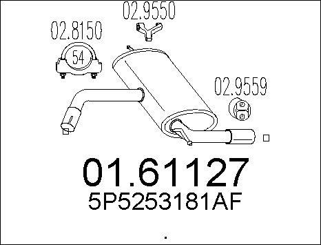 MTS 01.61127 - Глушник вихлопних газів кінцевий autocars.com.ua