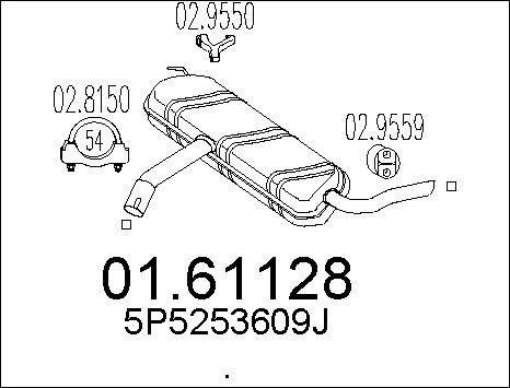 MTS 01.61128 - Глушник вихлопних газів кінцевий autocars.com.ua