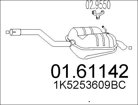 MTS 01.61142 - Глушник вихлопних газів кінцевий autocars.com.ua