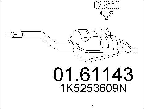 MTS 01.61143 - Глушник вихлопних газів кінцевий autocars.com.ua