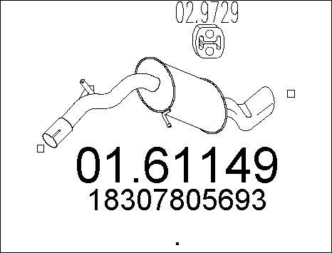 MTS 01.61149 - Глушник вихлопних газів кінцевий autocars.com.ua