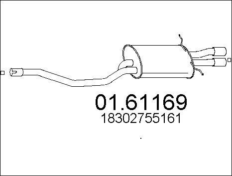 MTS 01.61169 - Глушник вихлопних газів кінцевий autocars.com.ua