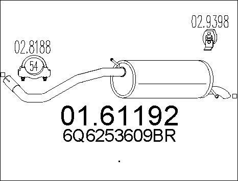 MTS 01.61192 - Глушник вихлопних газів кінцевий autocars.com.ua