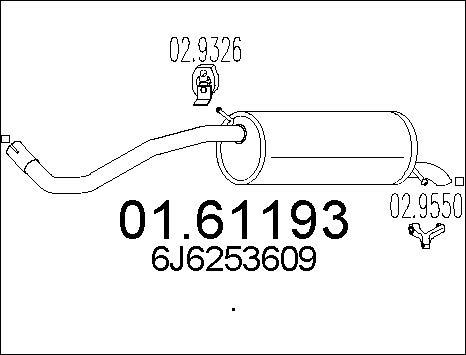 MTS 01.61193 - Глушник вихлопних газів кінцевий autocars.com.ua