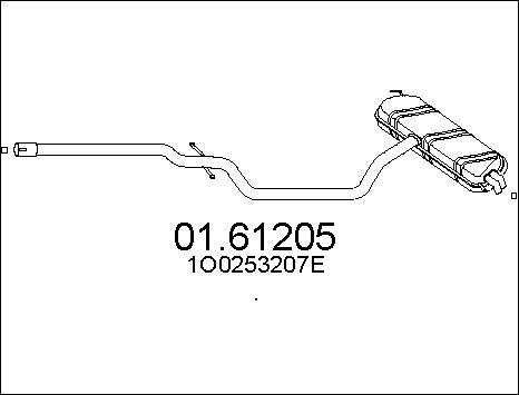 MTS 01.61205 - Глушник вихлопних газів кінцевий autocars.com.ua
