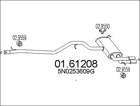 MTS 01.61208 - Глушитель выхлопных газов, конечный avtokuzovplus.com.ua