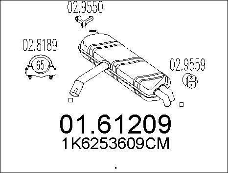 MTS 01.61209 - Глушник вихлопних газів кінцевий autocars.com.ua