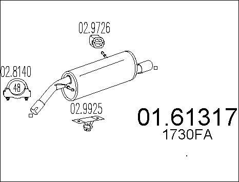 MTS 01.61317 - Глушник вихлопних газів кінцевий autocars.com.ua
