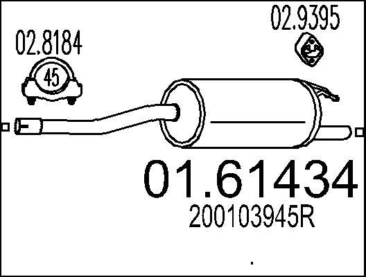 MTS 01.61434 - Середній глушник вихлопних газів autocars.com.ua