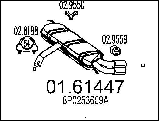 MTS 01.61447 - Глушник вихлопних газів кінцевий autocars.com.ua