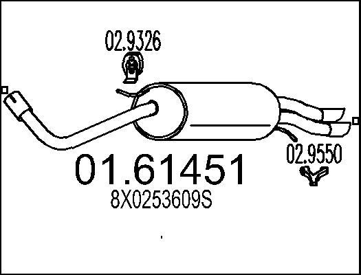 MTS 01.61451 - Глушник вихлопних газів кінцевий autocars.com.ua