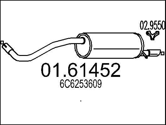 MTS 01.61452 - Глушник вихлопних газів кінцевий autocars.com.ua
