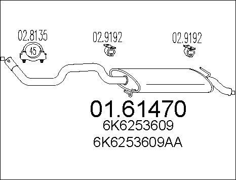 MTS 01.61470 - Глушник вихлопних газів кінцевий autocars.com.ua