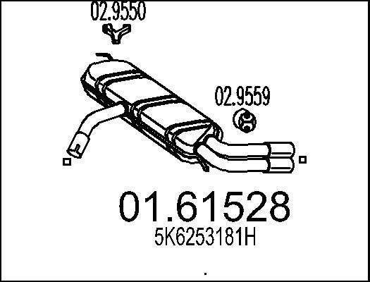 MTS 01.61528 - Глушник вихлопних газів кінцевий autocars.com.ua