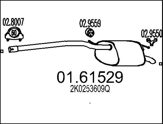 MTS 01.61529 - Глушник вихлопних газів кінцевий autocars.com.ua