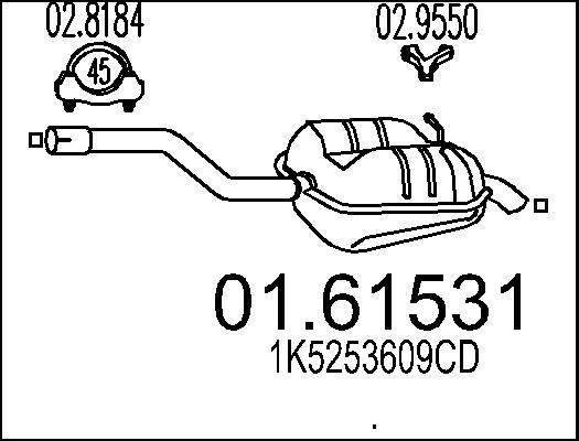 MTS 01.61531 - Глушник вихлопних газів кінцевий autocars.com.ua