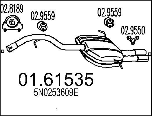 MTS 01.61535 - Глушник вихлопних газів кінцевий autocars.com.ua