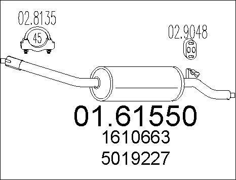 MTS 01.61550 - Глушник вихлопних газів кінцевий autocars.com.ua