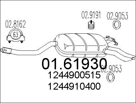 MTS 01.61930 - Глушник вихлопних газів кінцевий autocars.com.ua