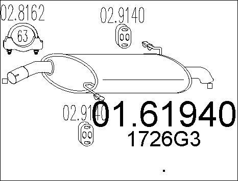 MTS 01.61940 - Глушник вихлопних газів кінцевий autocars.com.ua