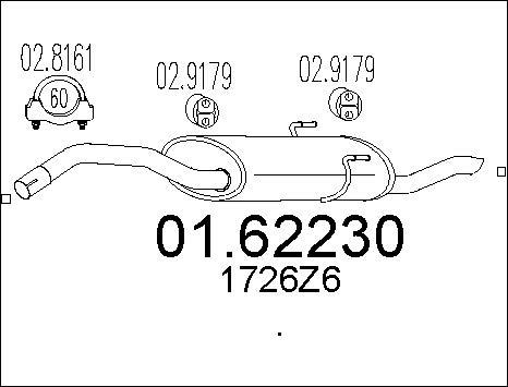 MTS 01.62230 - Глушник вихлопних газів кінцевий autocars.com.ua