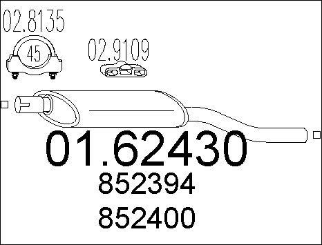 MTS 01.62430 - Глушник вихлопних газів кінцевий autocars.com.ua