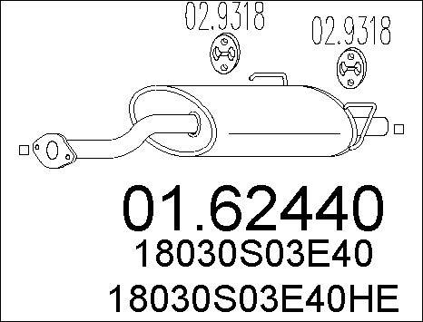 MTS 01.62440 - Глушник вихлопних газів кінцевий autocars.com.ua