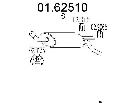 MTS 01.62510 - Глушитель выхлопных газов, конечный avtokuzovplus.com.ua