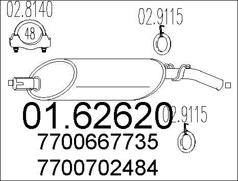 MTS 01.62620 - Глушник вихлопних газів кінцевий autocars.com.ua