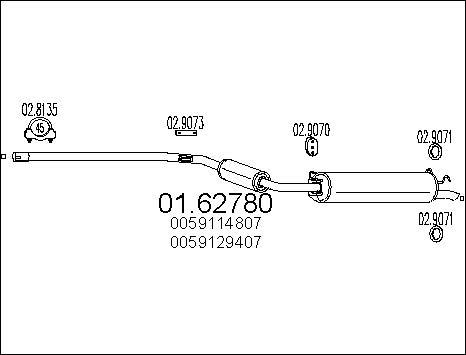 MTS 01.62780 - Глушник вихлопних газів кінцевий autocars.com.ua