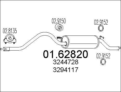 MTS 01.62820 - Глушник вихлопних газів кінцевий autocars.com.ua