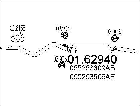 MTS 01.62940 - Глушник вихлопних газів кінцевий autocars.com.ua