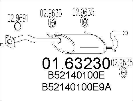 MTS 01.63230 - Глушник вихлопних газів кінцевий autocars.com.ua