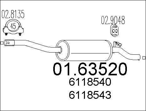 MTS 01.63520 - Глушник вихлопних газів кінцевий autocars.com.ua