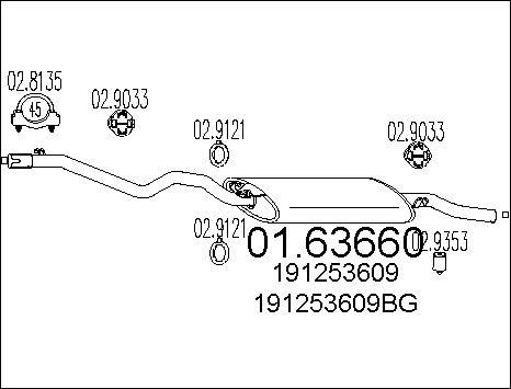 MTS 01.63660 - Глушник вихлопних газів кінцевий autocars.com.ua