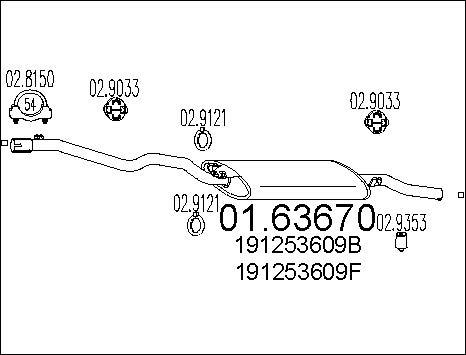 MTS 01.63670 - Глушник вихлопних газів кінцевий autocars.com.ua