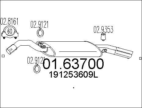 MTS 01.63700 - Глушник вихлопних газів кінцевий autocars.com.ua