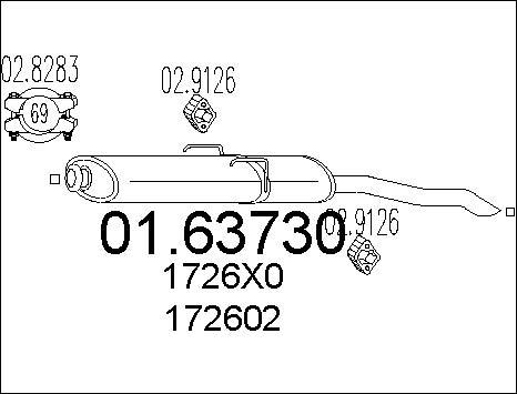 MTS 01.63730 - Глушник вихлопних газів кінцевий autocars.com.ua