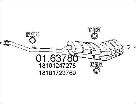 MTS 01.63780 - Глушник вихлопних газів кінцевий autocars.com.ua