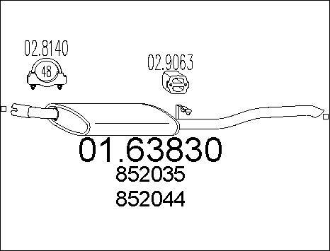 MTS 01.63830 - Глушник вихлопних газів кінцевий autocars.com.ua