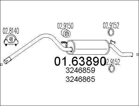 MTS 01.63890 - Глушник вихлопних газів кінцевий autocars.com.ua