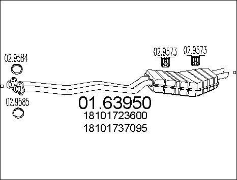 MTS 01.63950 - Глушник вихлопних газів кінцевий autocars.com.ua