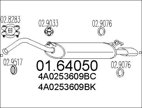 MTS 01.64050 - Глушник вихлопних газів кінцевий autocars.com.ua