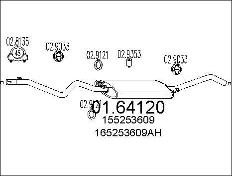 MTS 01.64120 - Глушник вихлопних газів кінцевий autocars.com.ua